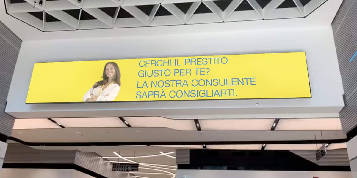 Campagna Pubblicitaria Poste Italiane centro commerciale Universo